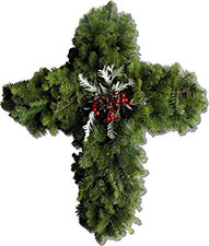 Noble Fir Cross Wreath (24-inches)