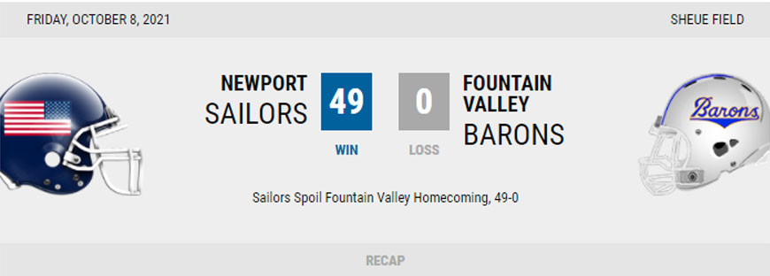 Sailors Spoil Fountain Valley Homecoming, 49-0