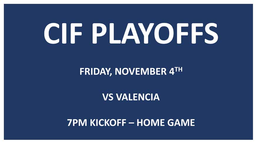 Newport Harbor Makes CIF Playoffs - Friday Nov. 4th vs. Valencia