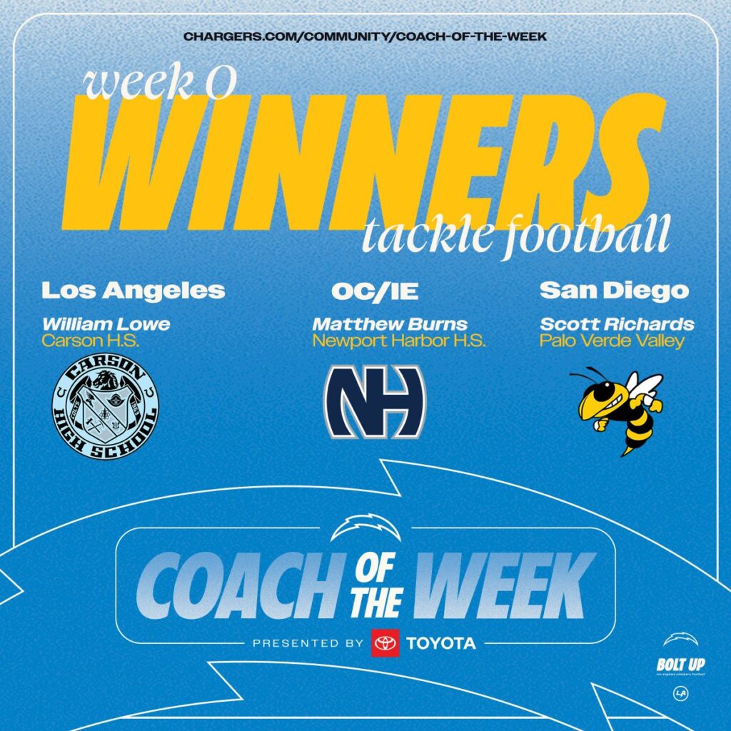 Congratulations Coach Burns on Tackle Coach of the Week!